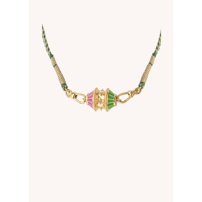 Collier Big Talisman Fuchsia/Green - MYA-BAY