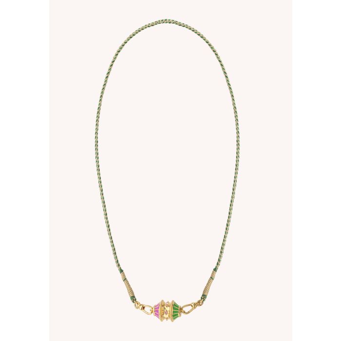 Collier Big Talisman Fuchsia/Green - MYA-BAY